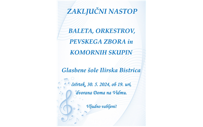Zaključni nastop učencev Glasbene šole Ilirska Bistrica 2024