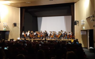 Nastop orkestra violončelov učencev GŠ Ilirska Bistrica, GŠ Sežana in GŠ Postojna