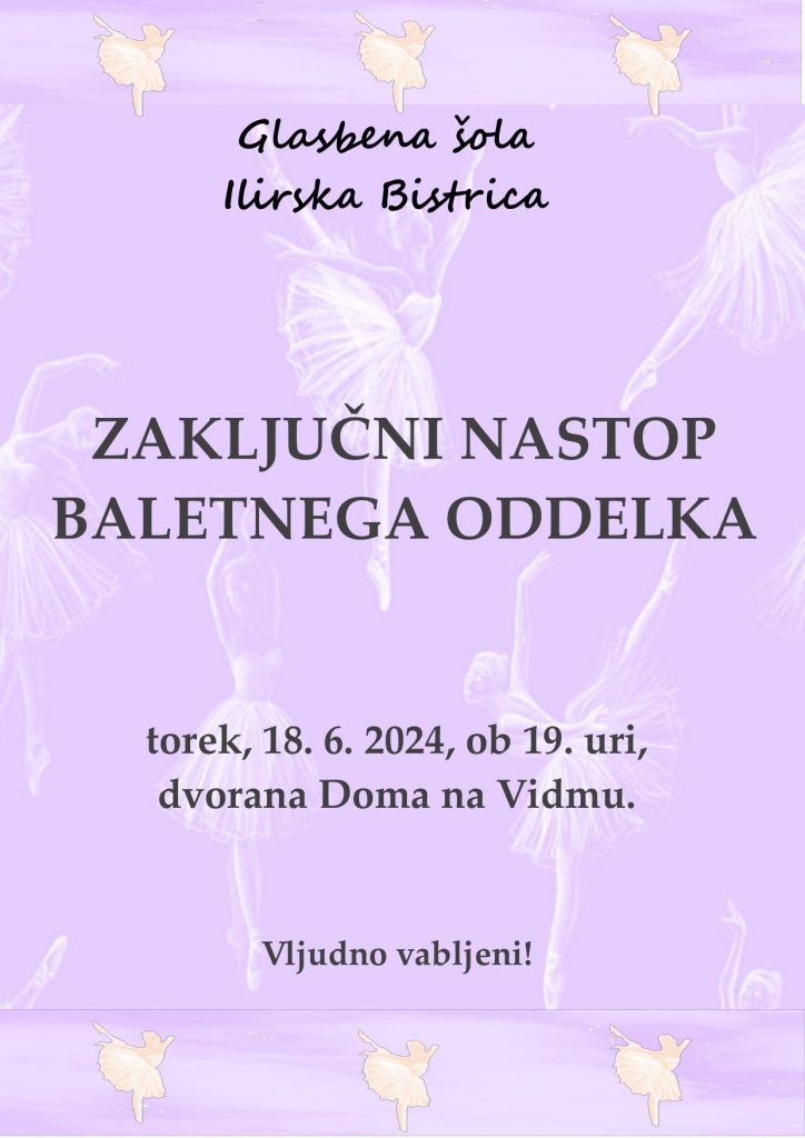 Zaključni nastop baletnega oddelka