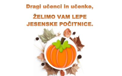 Jesenske počitnice šolsko leto 2021/2022
