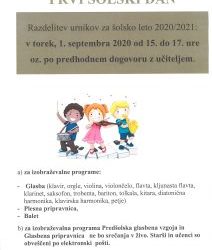 Prvi šolski dan 2020-2021