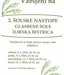 2. šolski nastopi Glasbene šole Ilirska Bistrica