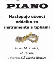 FORTE PIANO – nastop izbranih učencev oddelka za inštrumetne s tipkami