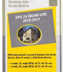 Vpis v Glasbeno šolo Ilirska Bistrica